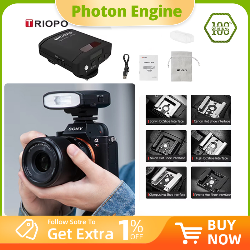Photography Lighting Overhead - TRIOPO TR100 미니 레트로 플래시 휴대용