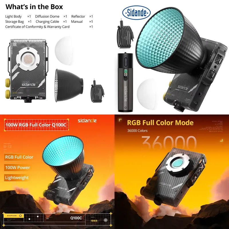 Lighting In Photography - 시단데 Q100C Q100Lite 광학 100W 고출력