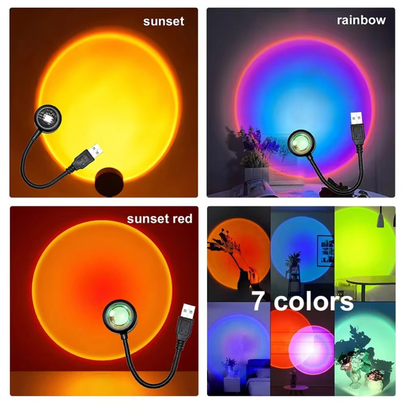 Photography Lighting Home - 1-4pcs 일몰 램프 LED 레인보우 네온