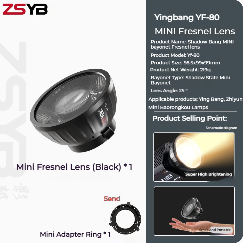 Fresnel Lens Attachment - ZSYB YF-80 프레넬 렌즈 9배 더