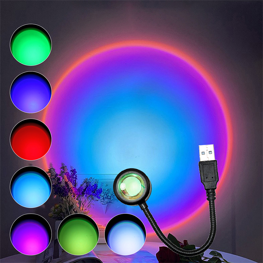 Photography Lighting Diy - 미니 LED 일몰 램프 USB 프로젝터