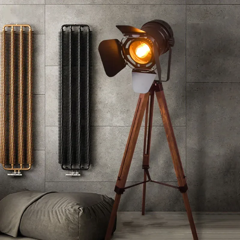 Vintage Photography Lighting - 2025 미국 빈티지 나무 플로어 램프