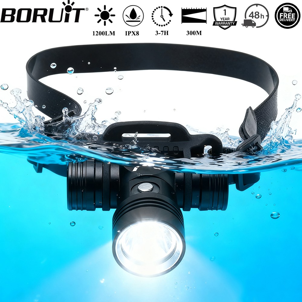 BORUiT B14 1200LM LED 스쿠버 다이빙  - Photography Using Lighting 리뷰 및 가격