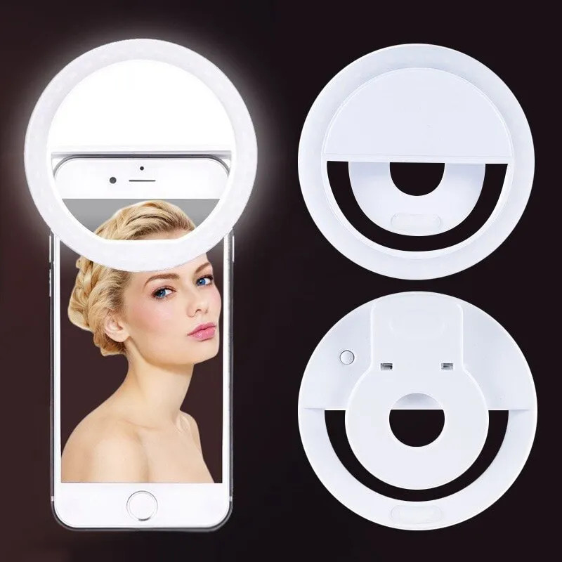 USB 충전식 LED 셀카 링 라이트, 전화 클립 사진 - Photography Lighting Tool 리뷰 및 가격