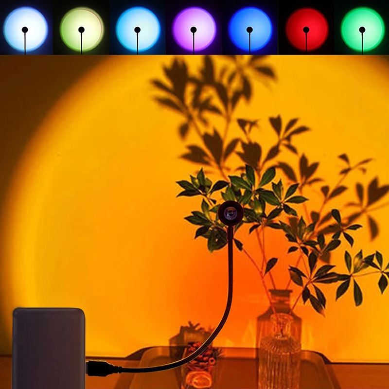 LED USB 선셋 램프 프로젝터 홈 데코 RGB 무드 - Photography Lighting Home 리뷰 및 가격