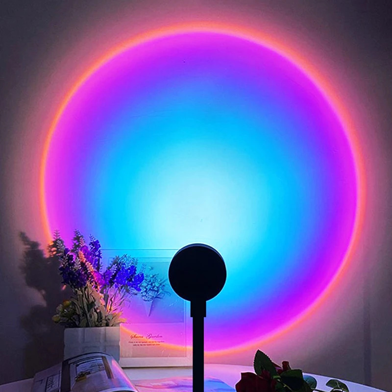 1-4pcs 일몰 램프 LED 레인보우 네온 나이트 라 - Photography Lighting Home 리뷰 및 가격