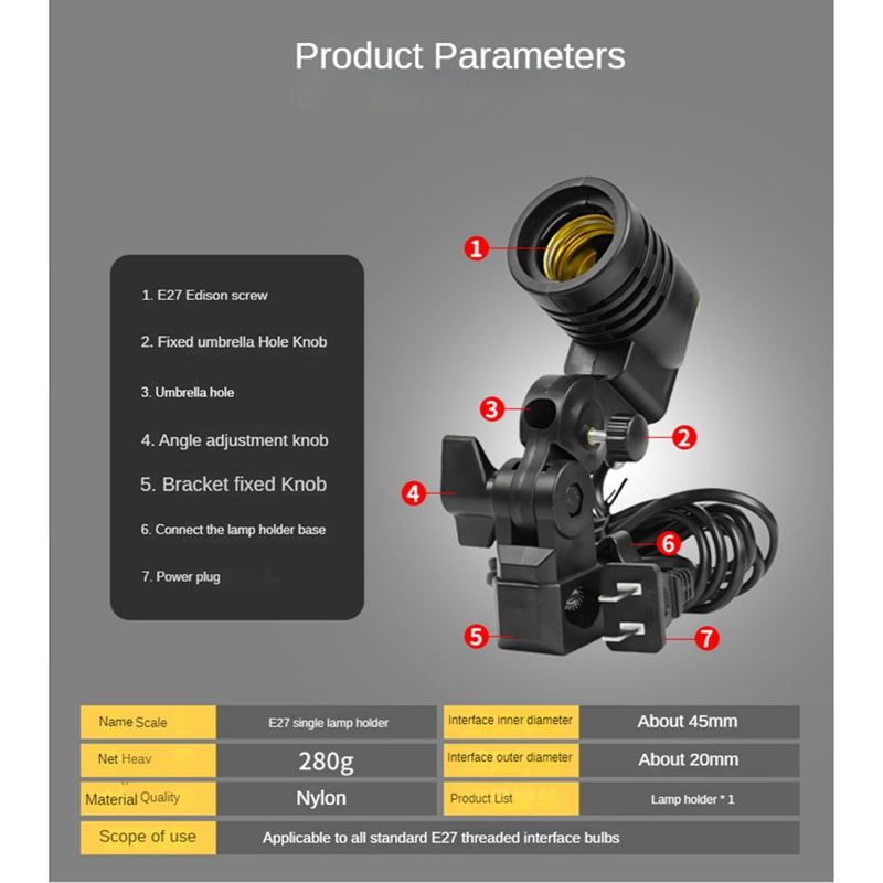 라이트 램프 사진 스튜디오 E27 AC 소켓 사진 촬영 - Lighting In Photography 리뷰 및 가격