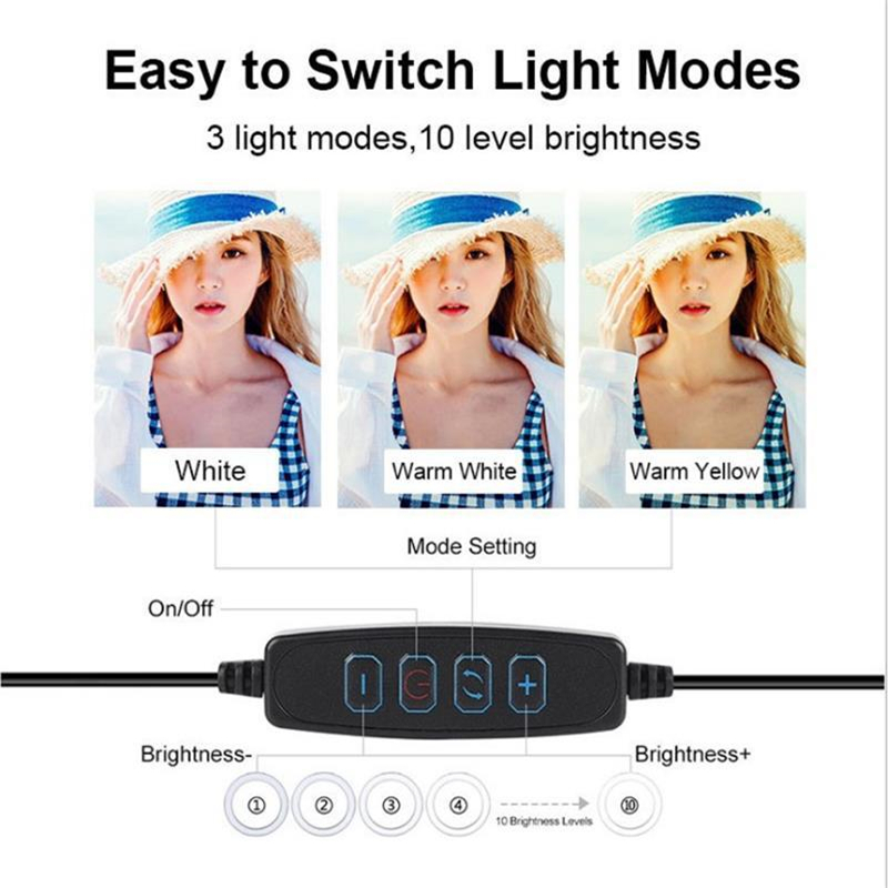 조광 가능한 LED 링 라이트, 전문 USB 셀카 램프 - Lighting Glass Photography 리뷰 및 가격