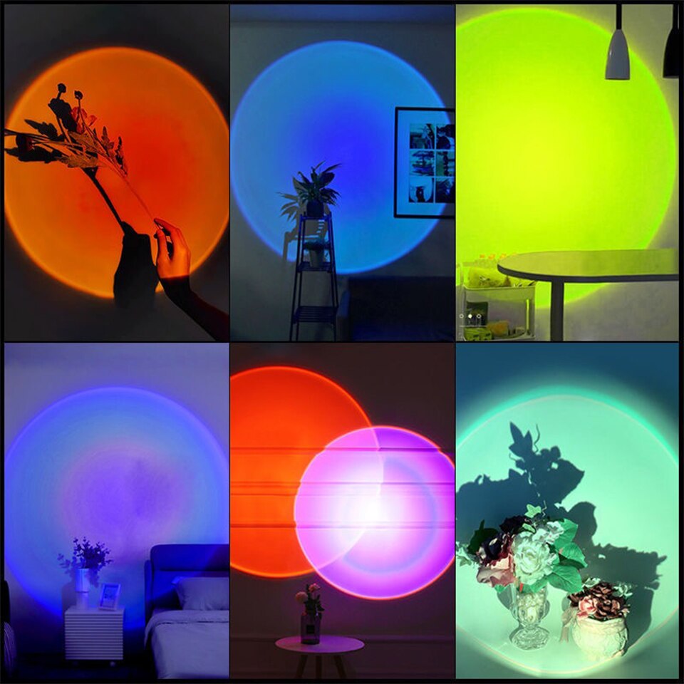 ZK40 LED 일몰 램프 야간 조명 USB 프로젝터  - Photography Lighting Diy 리뷰 및 가격