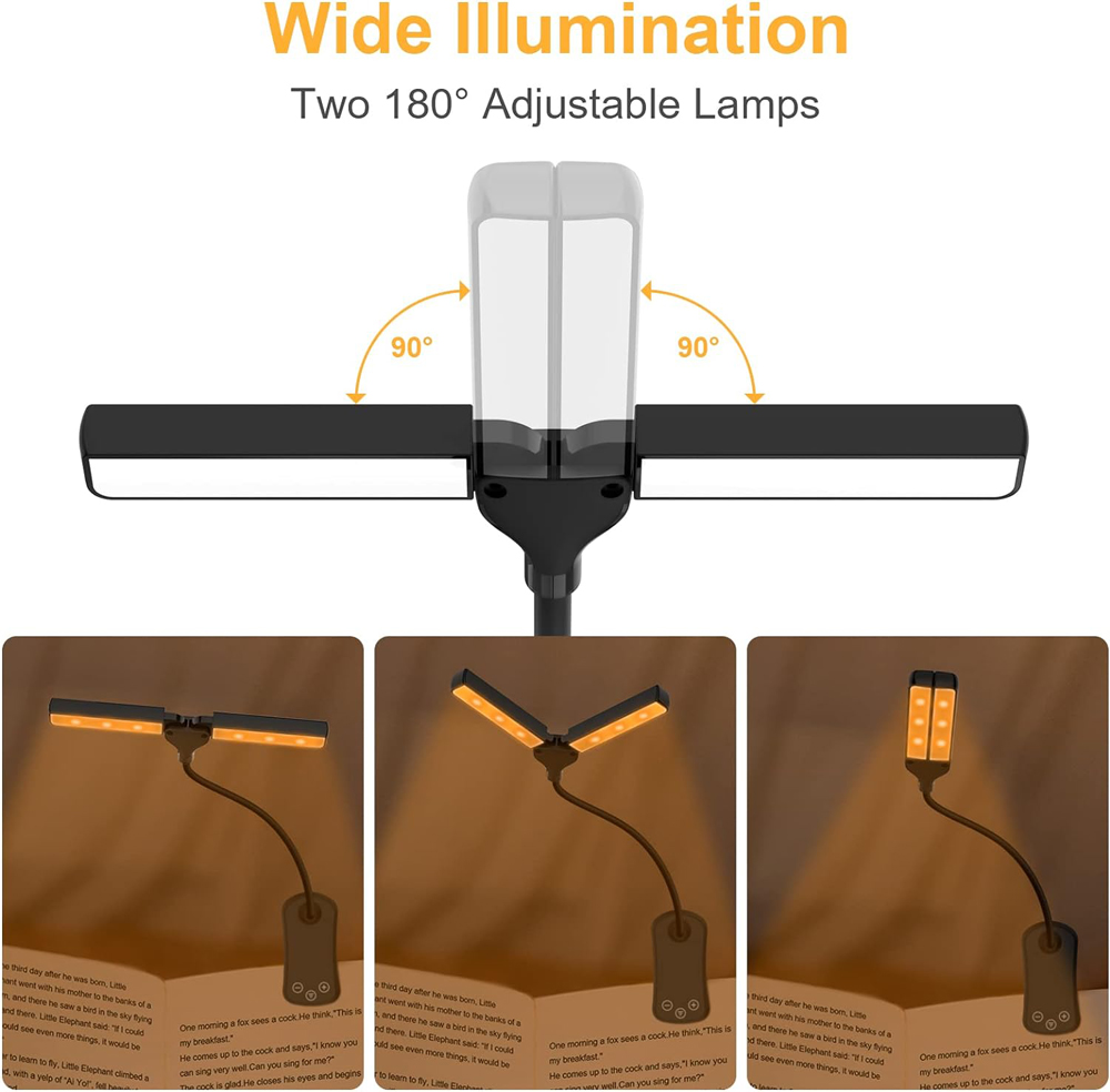 책 빛에 14 LED 클립 듀얼 헤드 3 색 8 밝기  - Photography Lighting Book 리뷰 및 가격